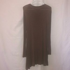 Brown striped cotton dress